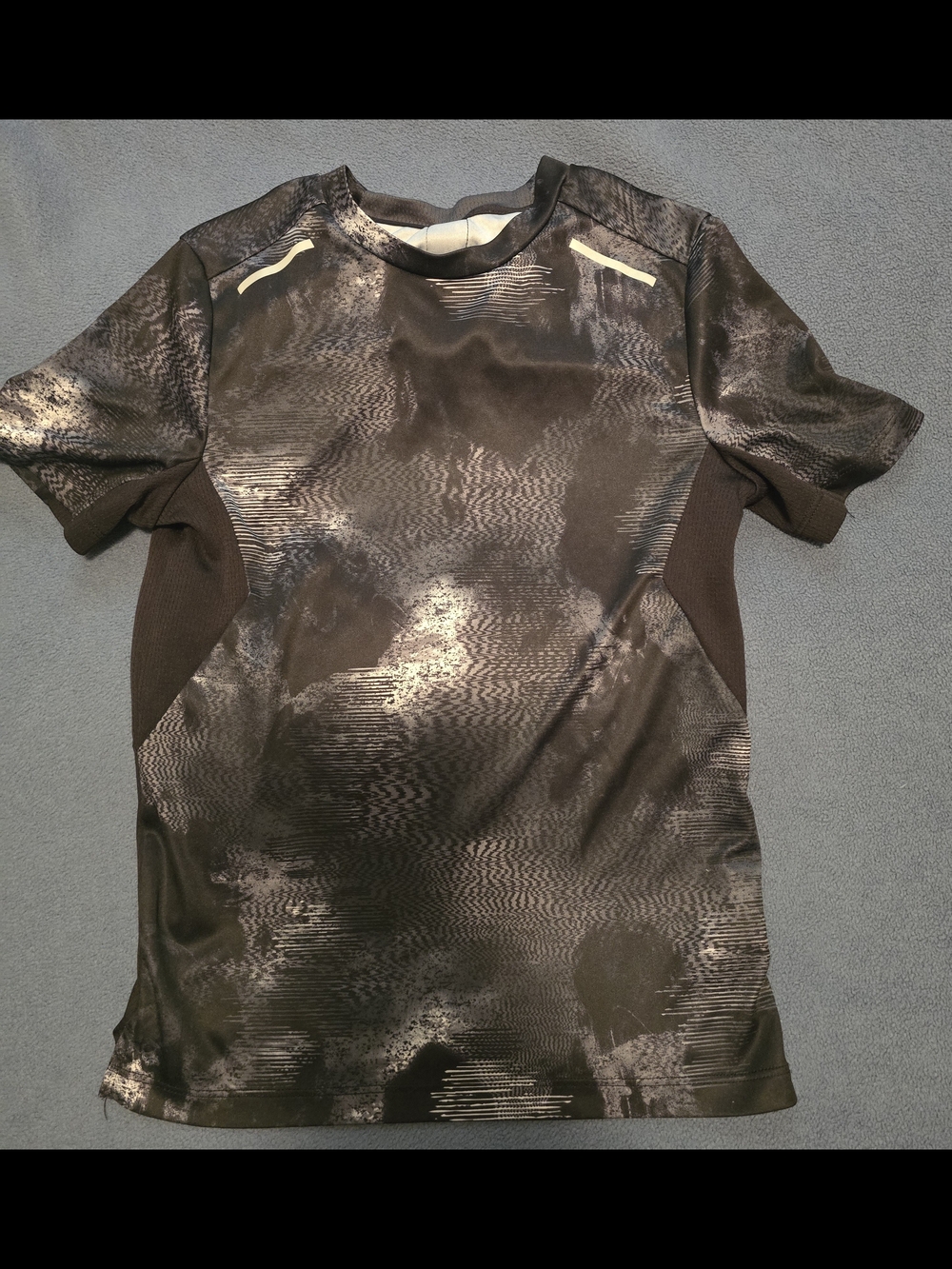 Athletic Works Black and Gray Performance Tee with Subtle Print
